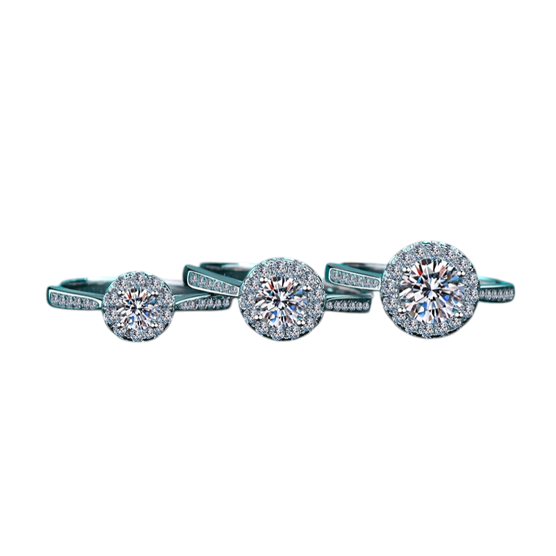 Hayesaura | Modern Bezel-Set Four-Prong Round Moissanite Ring