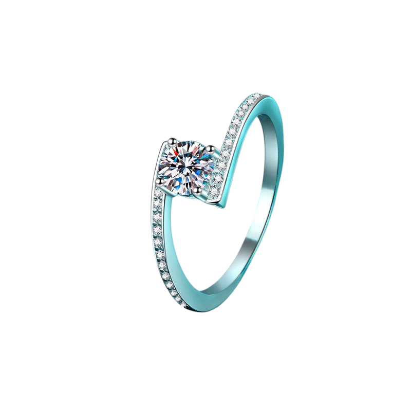 Hayesaura | Acubi Style 18K Plated Star Trail Micro-Pavé Moissanite Band | Minimalist Tail Ring