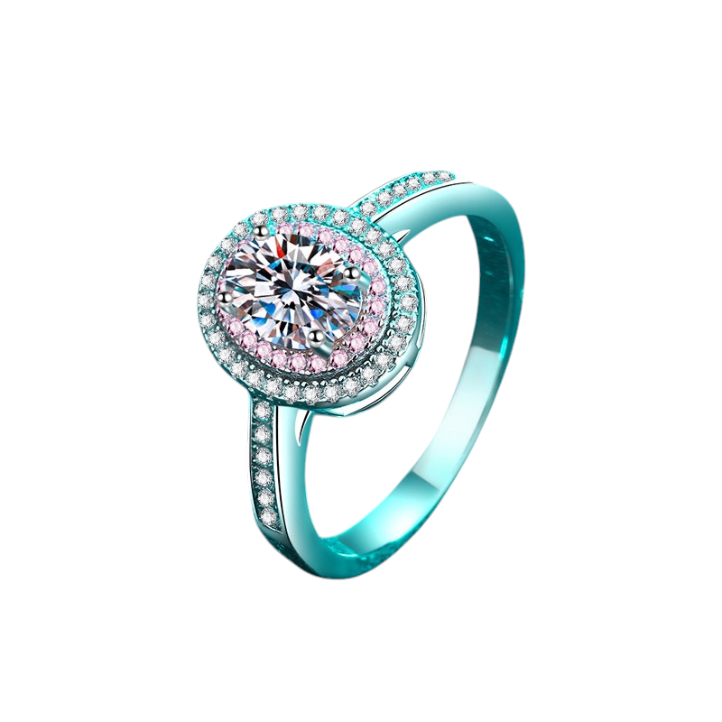 Hayesaura | Rose Gold Pigeon Egg Oval Cut Moissanite Solitaire Ring