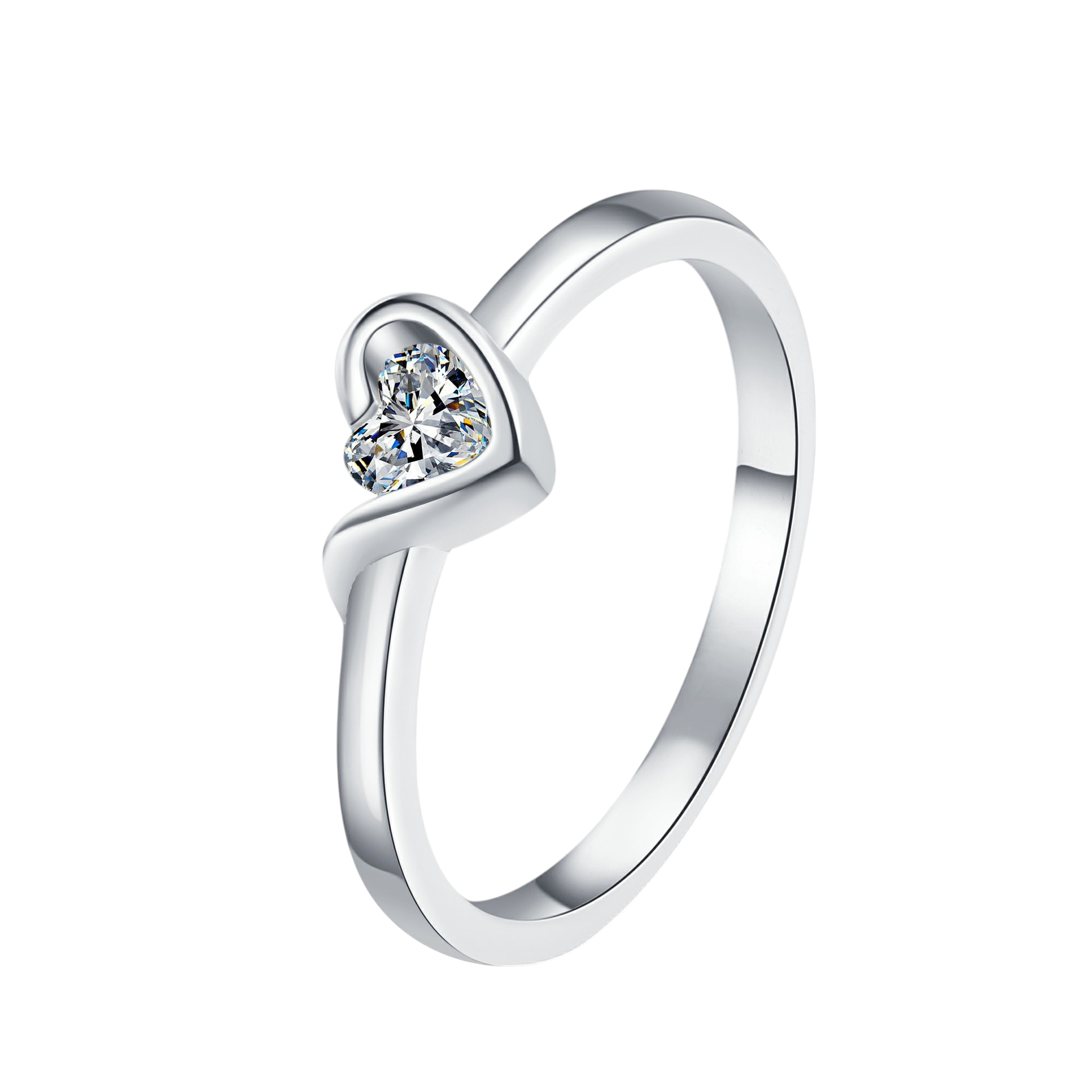 Hayesaura | Asymmetric Heart Shaped Moissanite Coquette Ring