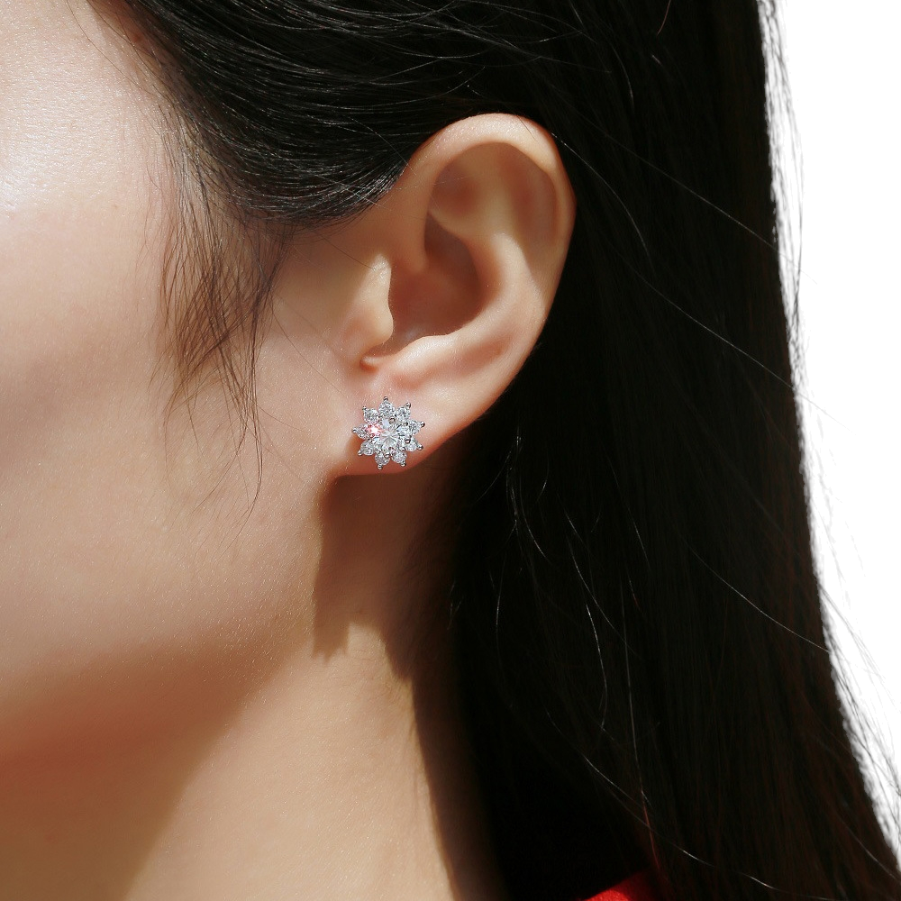 Hayesaura | Old Money Sunflower & Snowflake Pavé Halo | Vintage Glamour Executive Studs