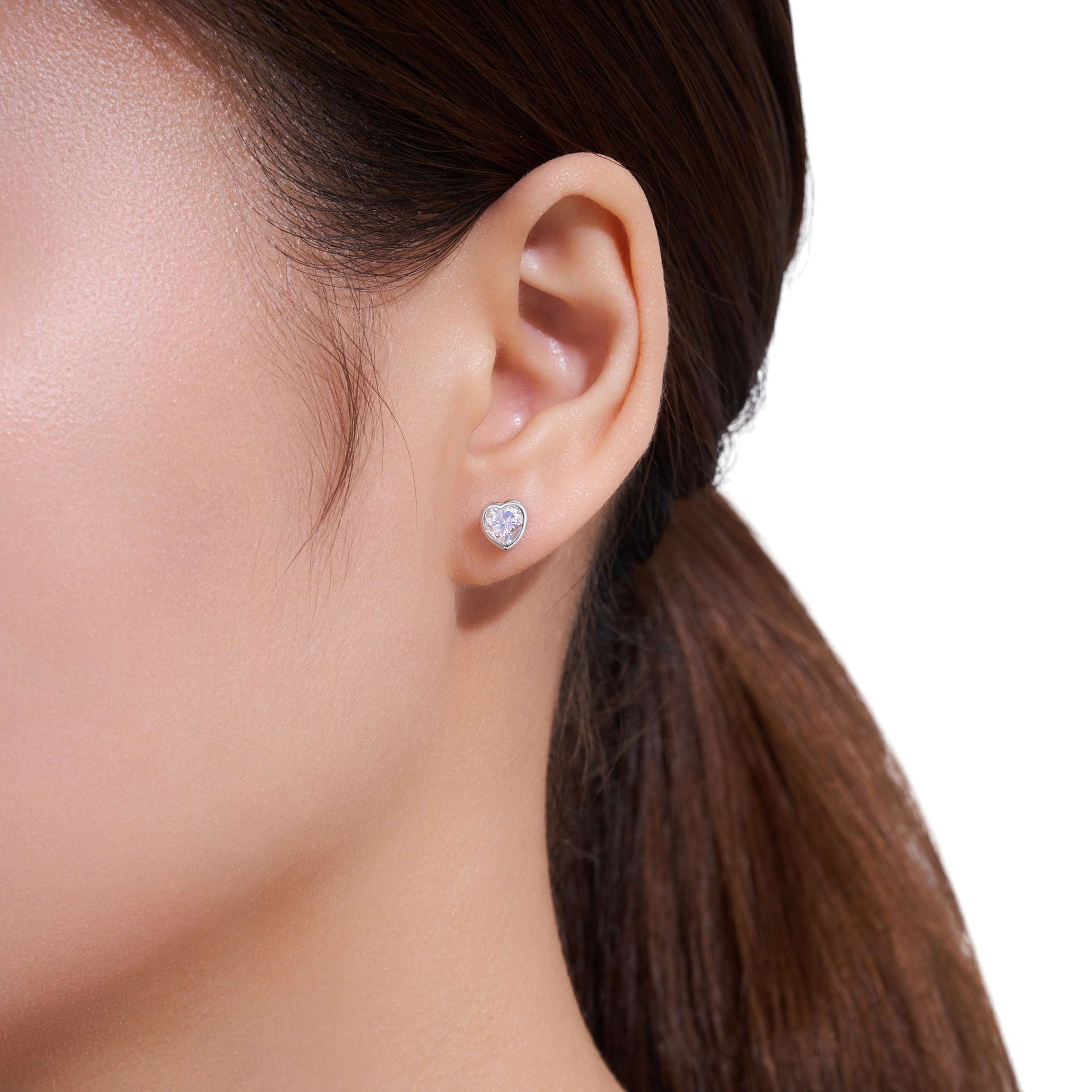Hayesaura | Avant-Garde Abstract Heart Geometric | Modern Romance Statement Studs