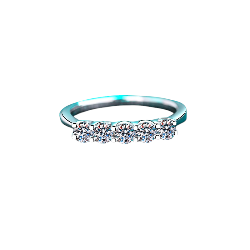 Hayesaura | Elegant Moissanite Pave Half-Eternity Proposal Band