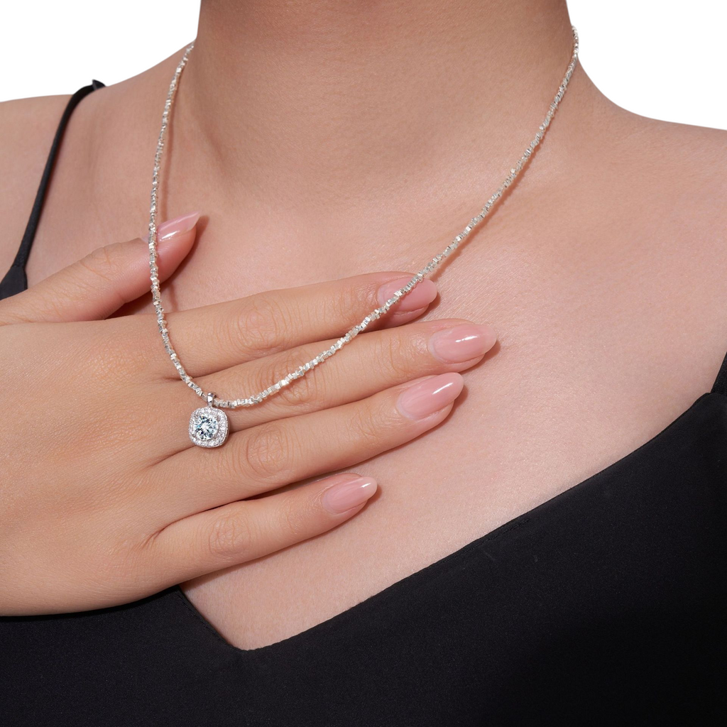 Hayesaura | Timeless Classic 18K Plated Four-Prong Moissanite | Quiet Luxury Proposal Pendant