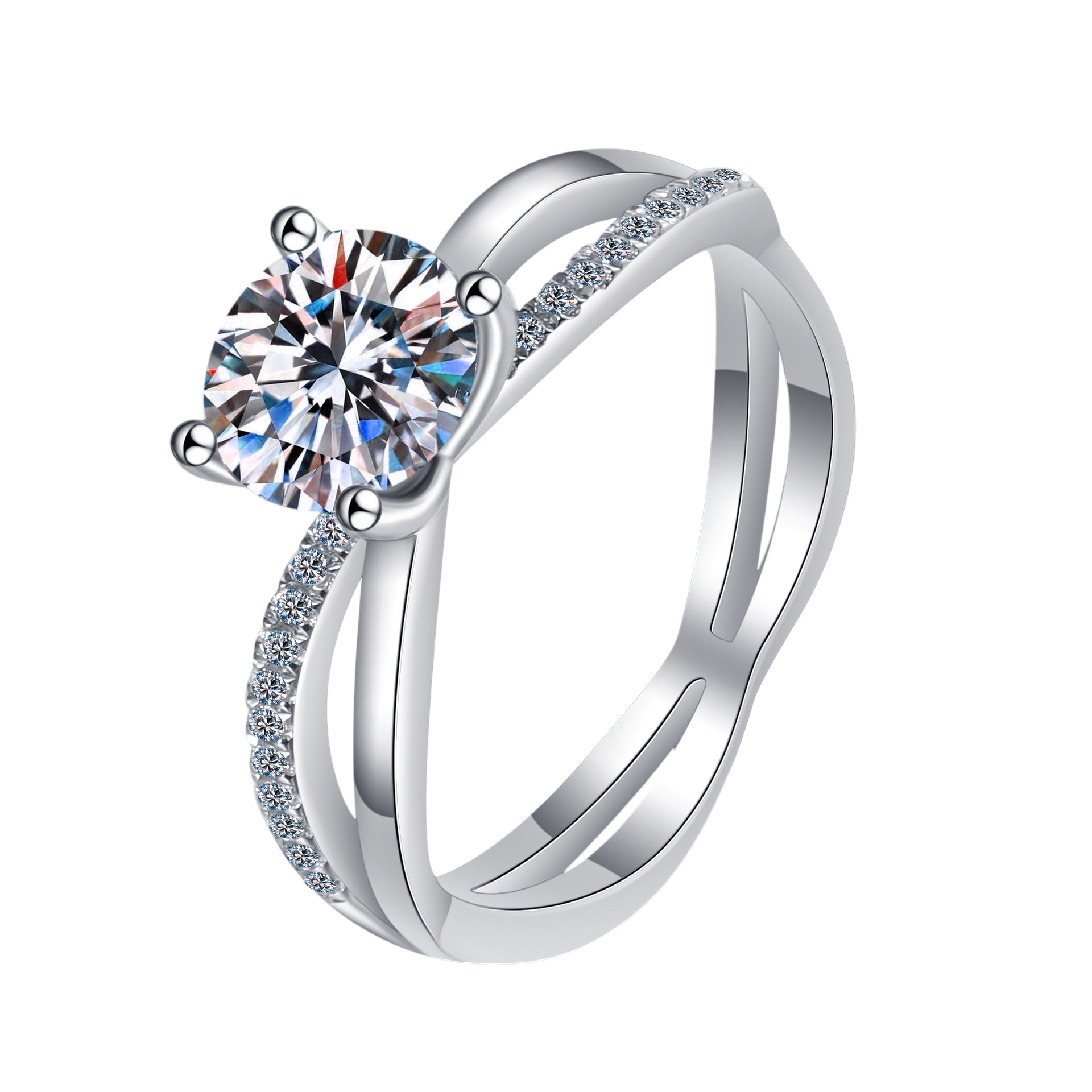 Hayesaura | Avant-Garde Minimalist Four-Prong Moissanite Ring