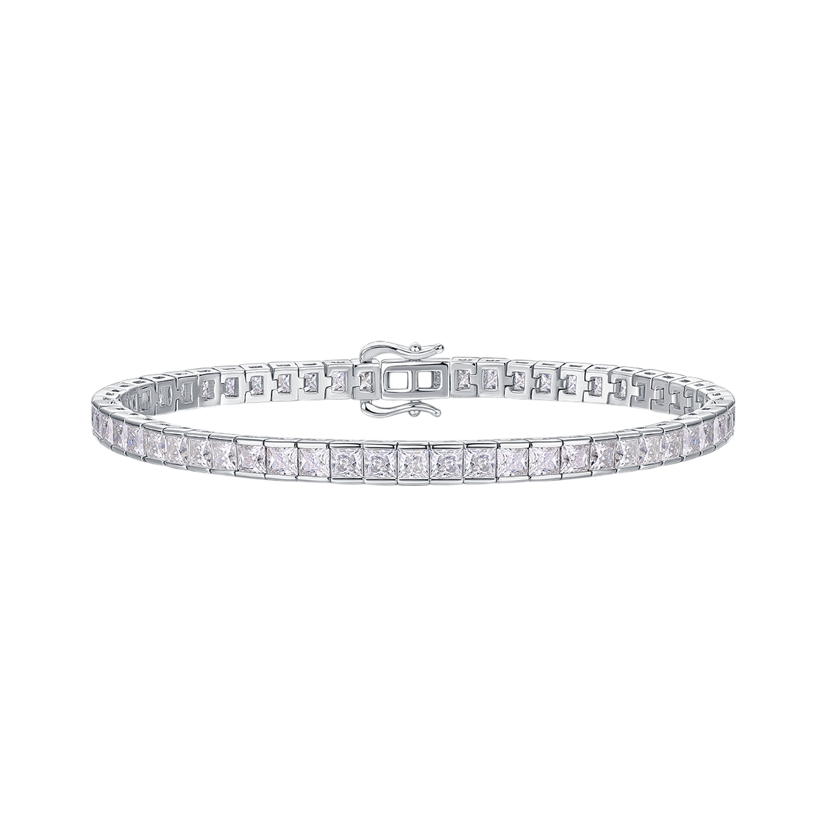 Hayesaura | Unisex Platinum-Plated Classic Moissanite Tennis Bangle | Old Money Quiet Luxury Piece