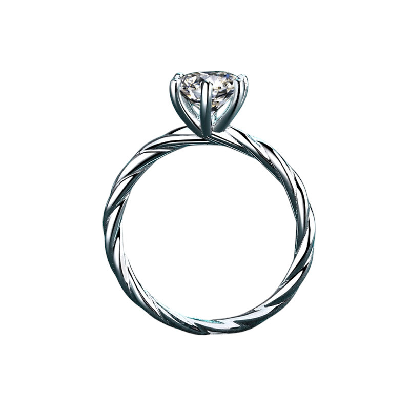 Hayesaura | Cyber Y2K 18K Plated Twisted Braided Moissanite Ring | Acubi Style Daily Stacking Band