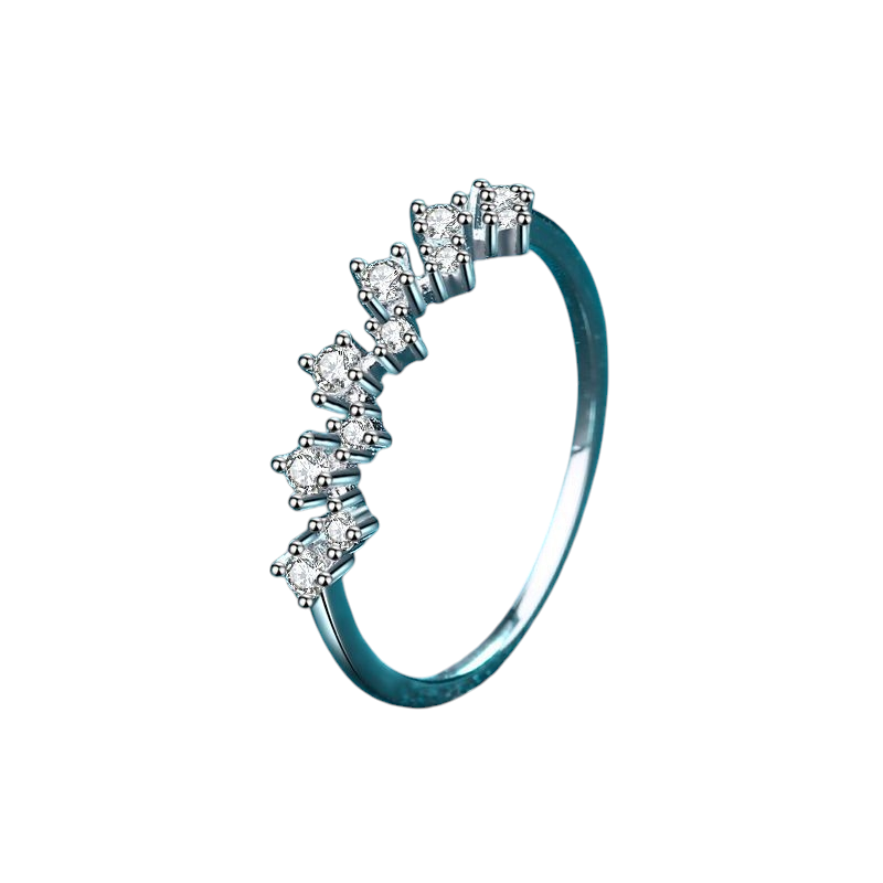 Hayesaura | Fluid Wave Moissanite Half-Eternity Tail Ring