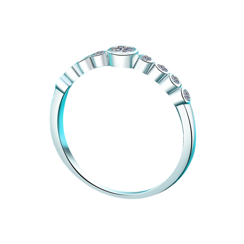 Hayesaura | Minimalist Bubble Moissanite Stacking Band | Quiet Luxury Everyday Ring