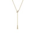 Hayesaura | Office Siren 18K Yellow Gold Plated Y-Shape Moissanite | Muted Minimalist Drop Chain