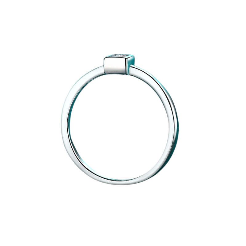Hayesaura | Minimalist Ice Cube Geometric High-Cold Moissanite Ring