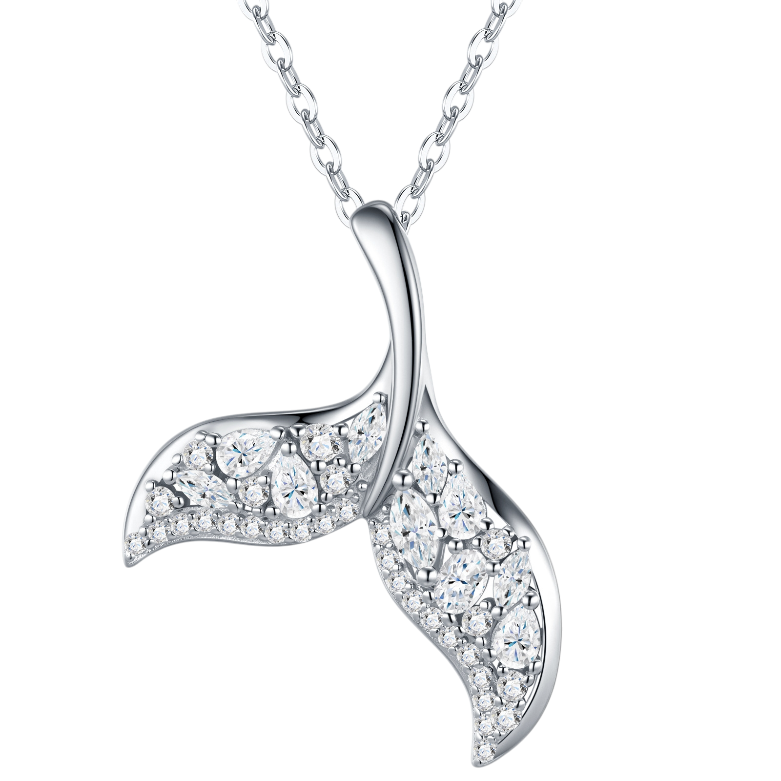 Hayesaura | Oceanic Fairycore 18K Plated Mermaid Tail Moissanite | Ethereal Romantic Clavicle Chain