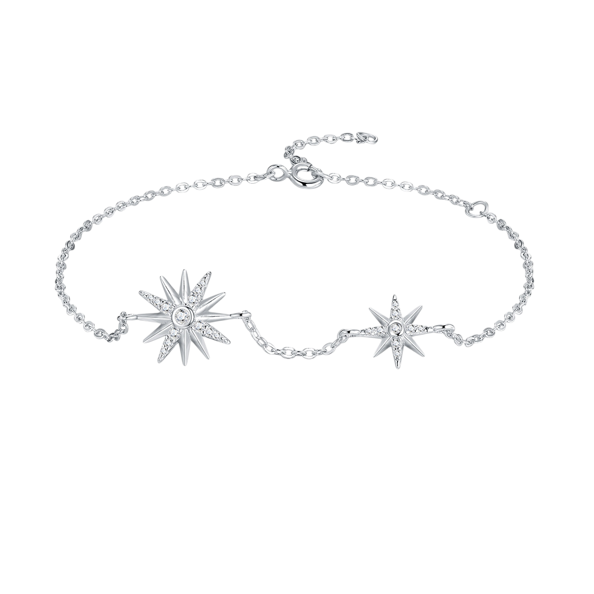 Hayesaura | Parisian Chic Sunflower Halo Moissanite Charm Bracelet | Elegant Gala Anniversary Gift