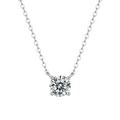 Hayesaura | Office Siren PT950 Plated Classic Four-Prong Moissanite | Quiet Luxury Solitaire Pendant Necklace