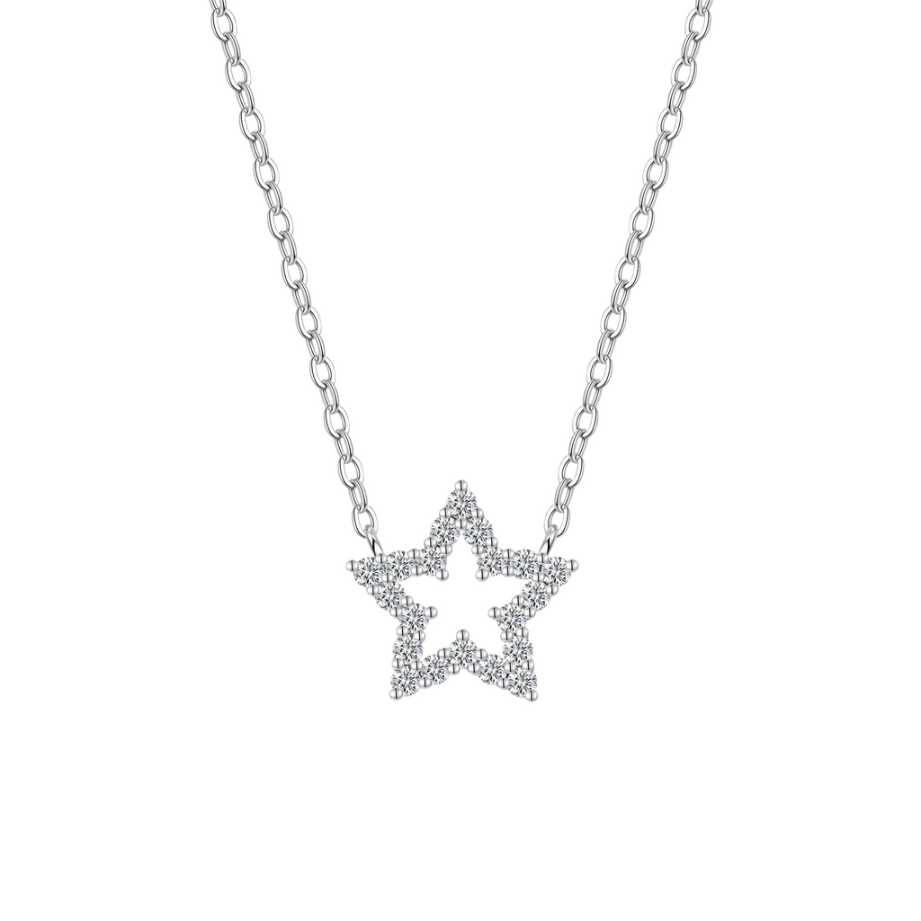 Hayesaura | Cyber Y2K 18K Plated Pentagram Star Moissanite | Rebellious Street Couture Chain