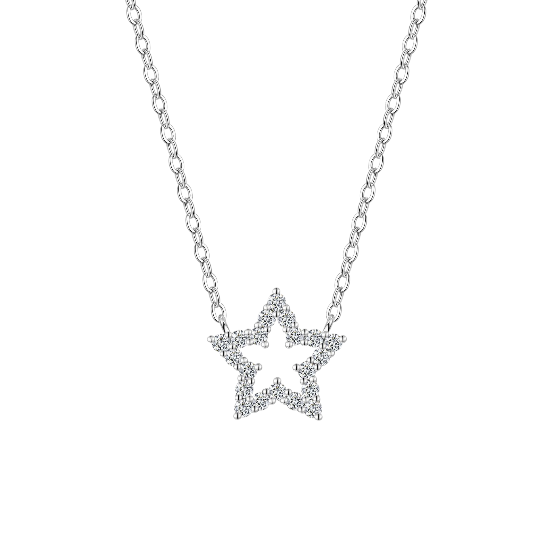 Hayesaura | Cyber Y2K 18K Plated Pentagram Star Moissanite | Rebellious Street Couture Chain