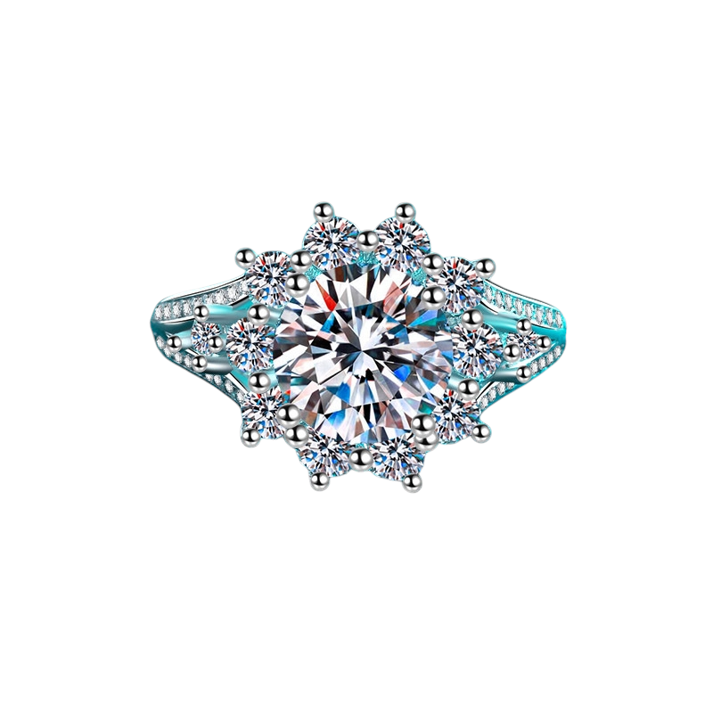 Hayesaura | Grand Three-Carat Light Luxury Moissanite Cocktail Ring