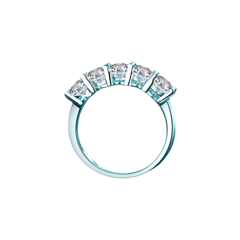 Hayesaura | Clean Fit 18K Plated Oval Cut Moissanite Row Band | Office Siren Daily Minimalist Ring