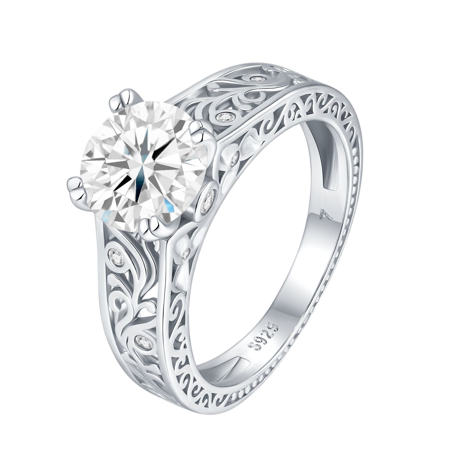 Hayesaura | Royal Archive Carved Hollow Moissanite Statement Ring | Old Money Heritage Cocktail Ring