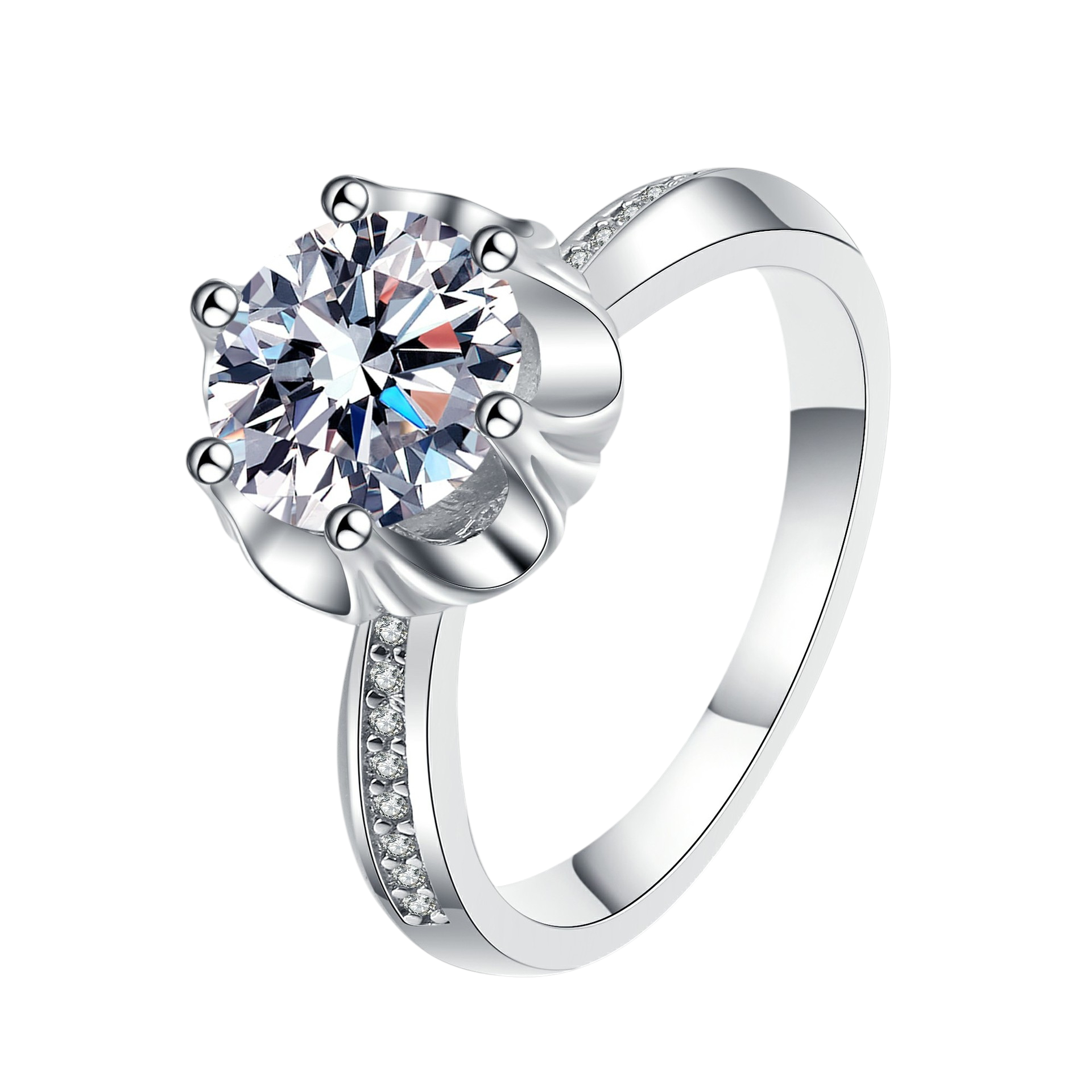 Hayesaura | Plum Blossom Micro-Pave Moissanite Wedding Ring