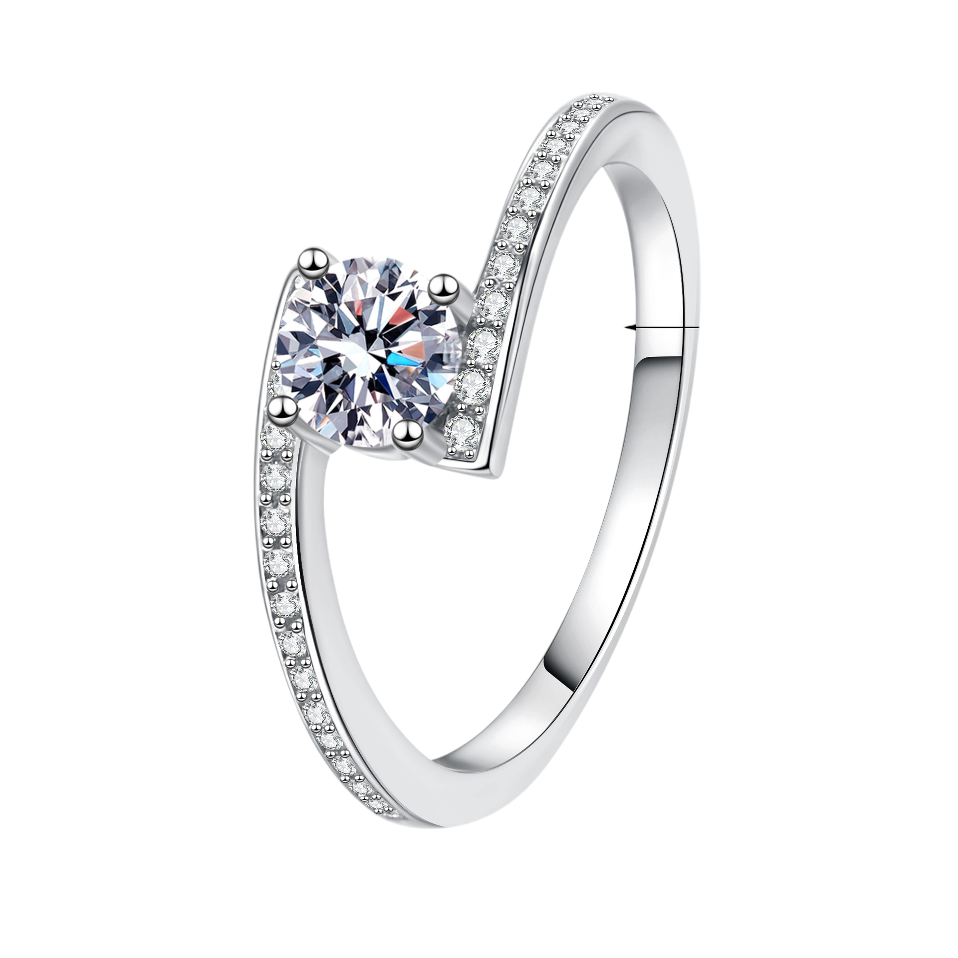 Hayesaura | Acubi Style 18K Plated Star Trail Micro-Pavé Moissanite Band | Minimalist Tail Ring