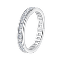 Hayesaura | Clean Fit 18K Plated Square Cut Moissanite Row Band | Minimalist Unisex Promise Ring