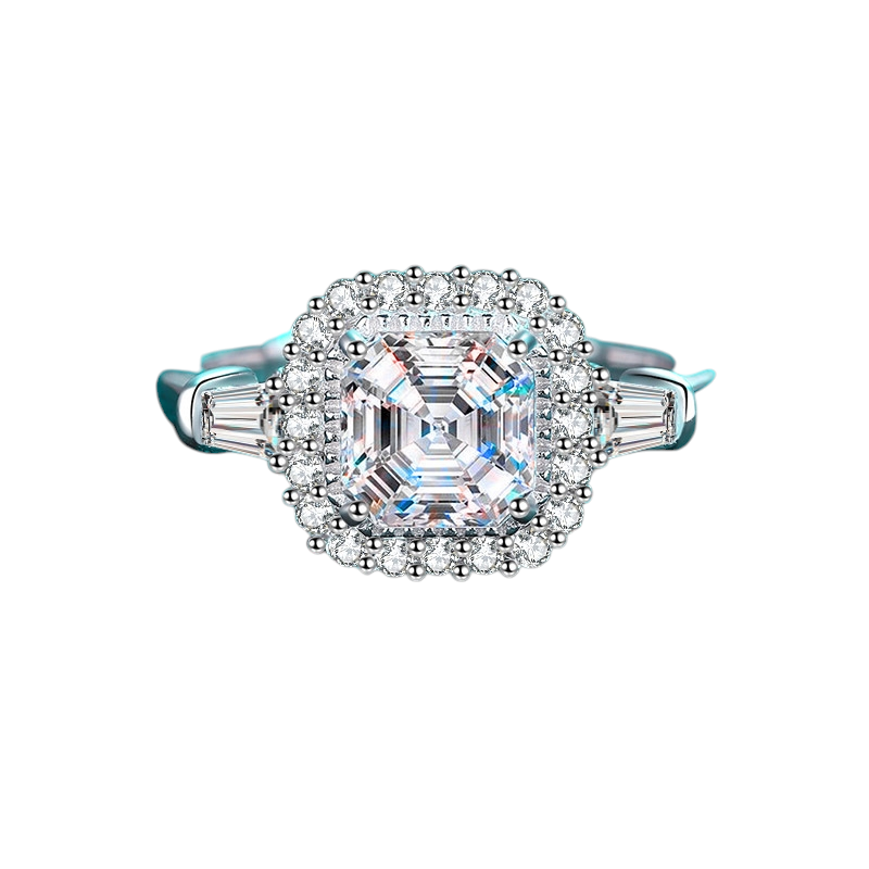Hayesaura | Beveled Asscher Cut Luxury Moissanite Statement Ring