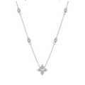 Hayesaura | Art Deco 18K White Gold Plated Geometric Clover | Vintage Glamour Bridal Pendant